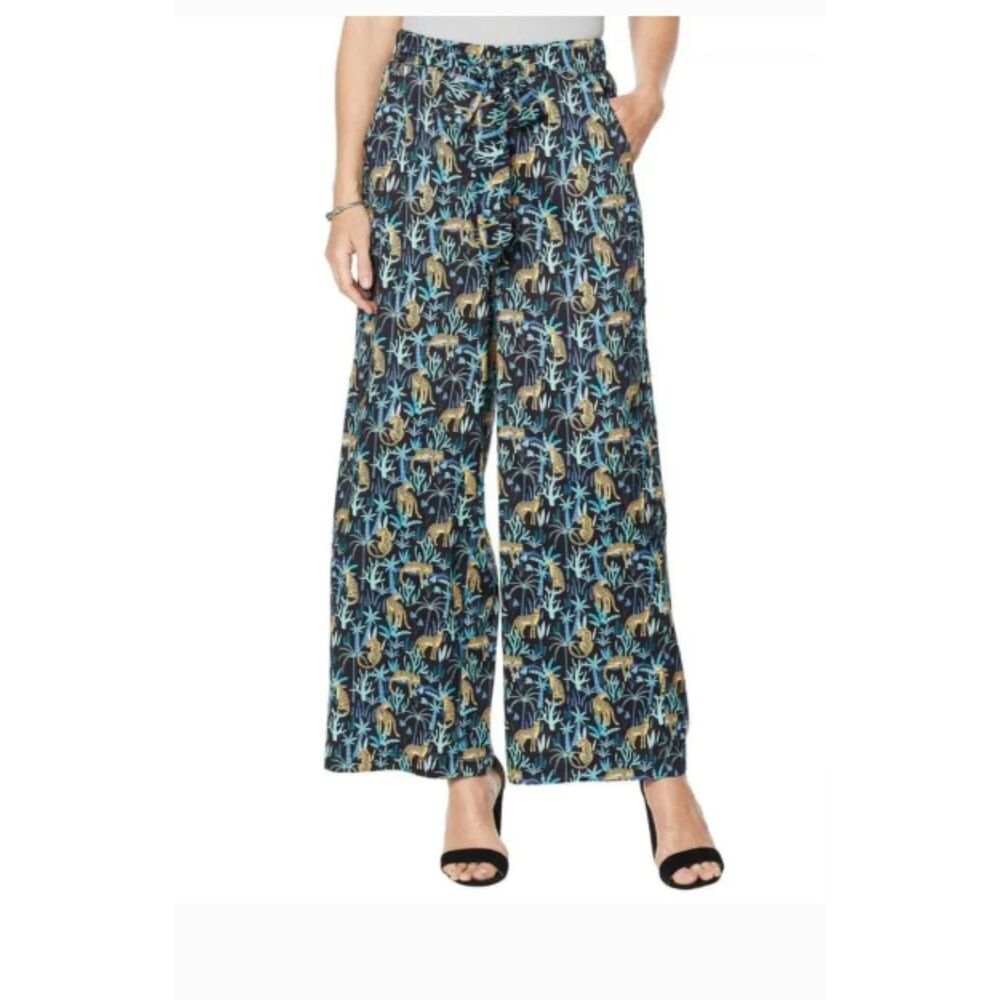 Everyday Jane | Women's Plus 2X | Cheetah Print Rayon Wide Leg Palazzo Pants